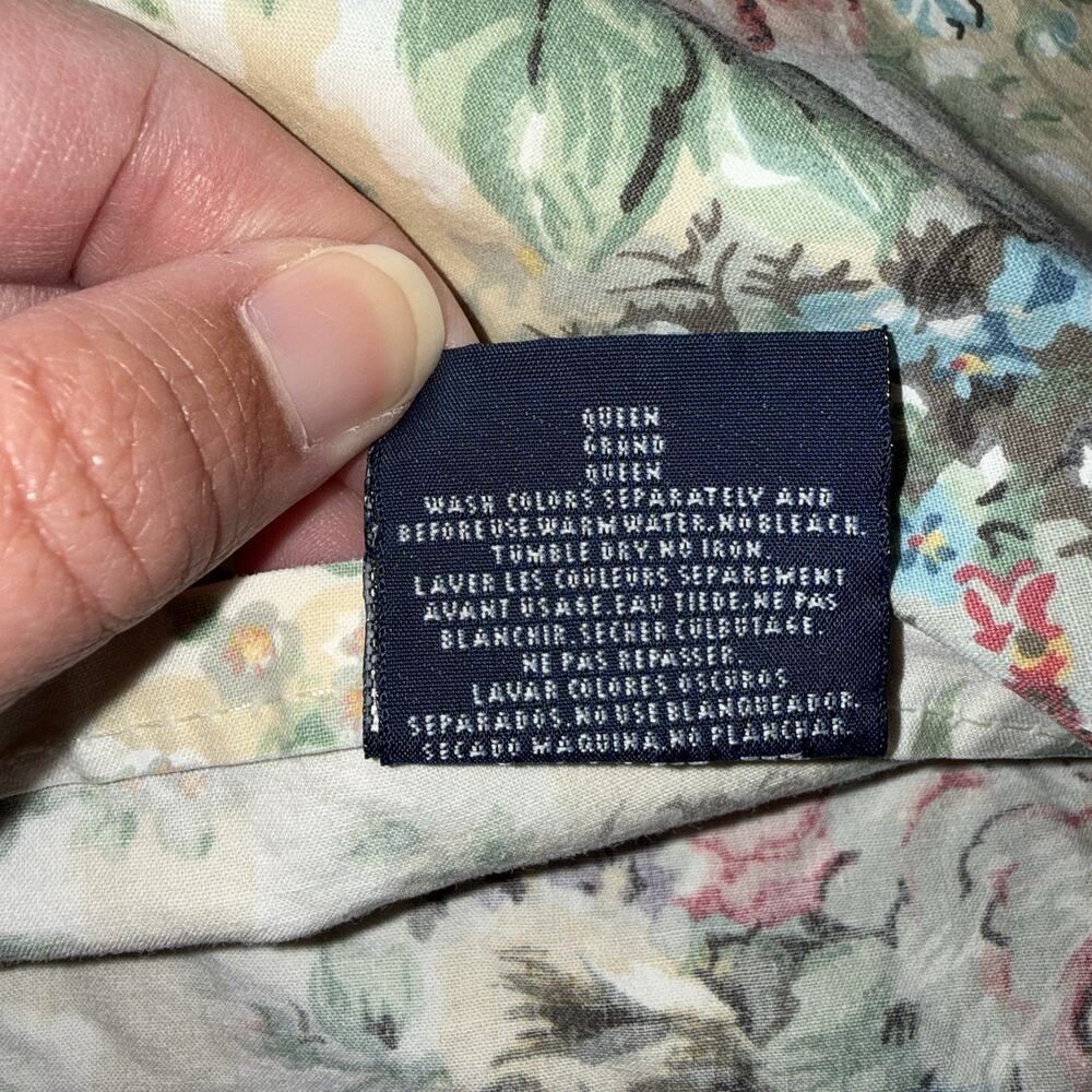 Ralph Lauren Vintage 90s Brittany Multi Floral Queen Flat Sheet Cotton - Picture 5 of 5